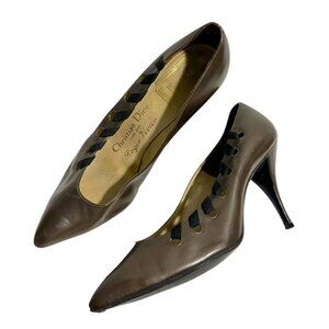 Vintage Christian Dior by‎ Roger Vivier Brown Leather Heels – Made in England